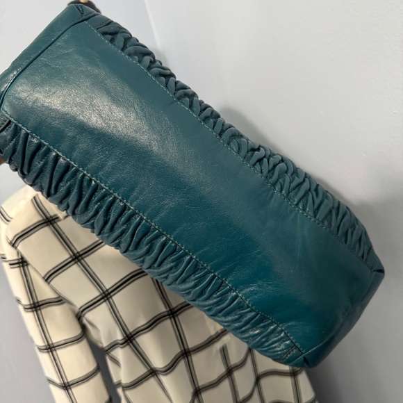 COACH Madison Phoebe Shoulder Bag in Gathered Twist Leather Teal - Picture 13 of 17